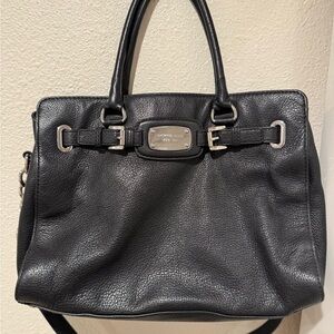 Michael Kors Black Pebbled Leather Satchel